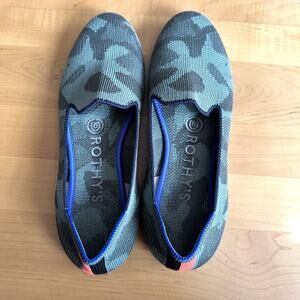 Rothy's Camo The Loafer Womens Size 5.5 Olive Green Camoflauge Knit Flats Shoes